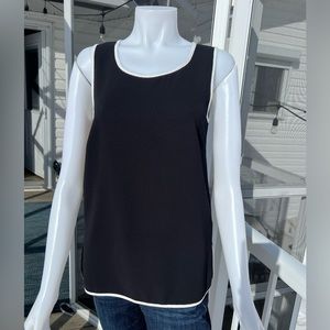 Soyaconcept Black Sleeveless Blouse with White Seams